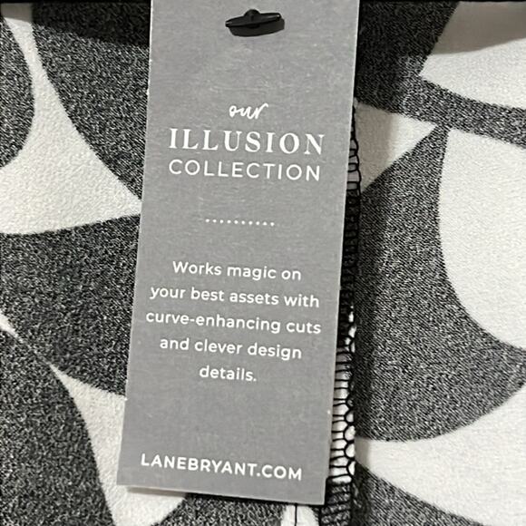 LANE BRYANT womens plus size 24 classic v-neck long sleeve top black and white - Picture 8 of 16